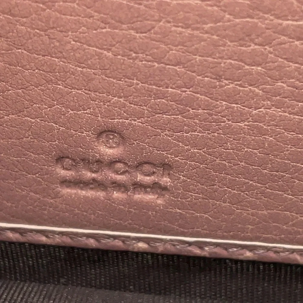 Auth GUCCI GG Guccissima Pink Leather Long Wallet W/GG Gold Accents & dust bag